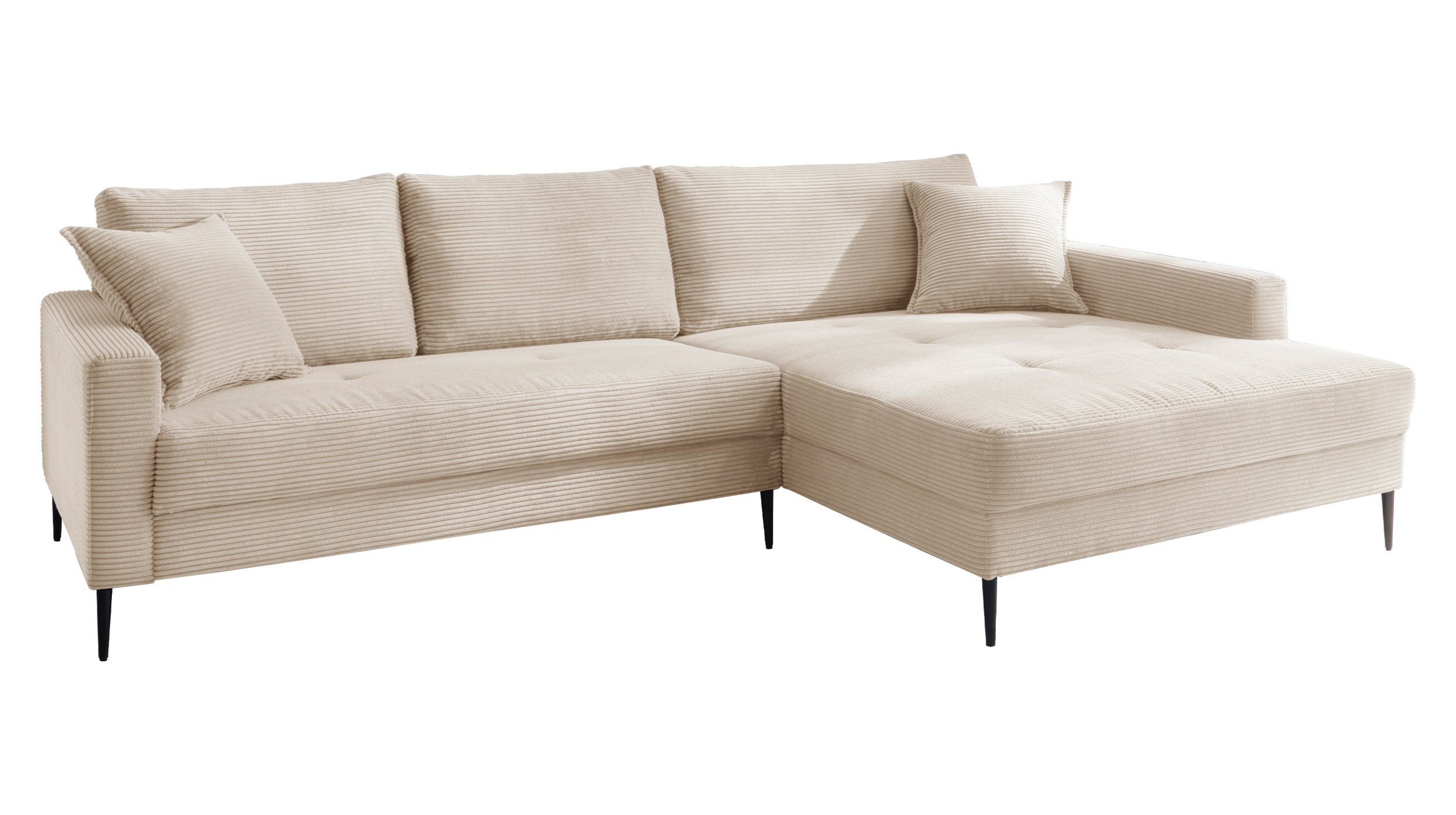 Ecksofa Cordbezug creme 276 x 173 cm - SUMMER
