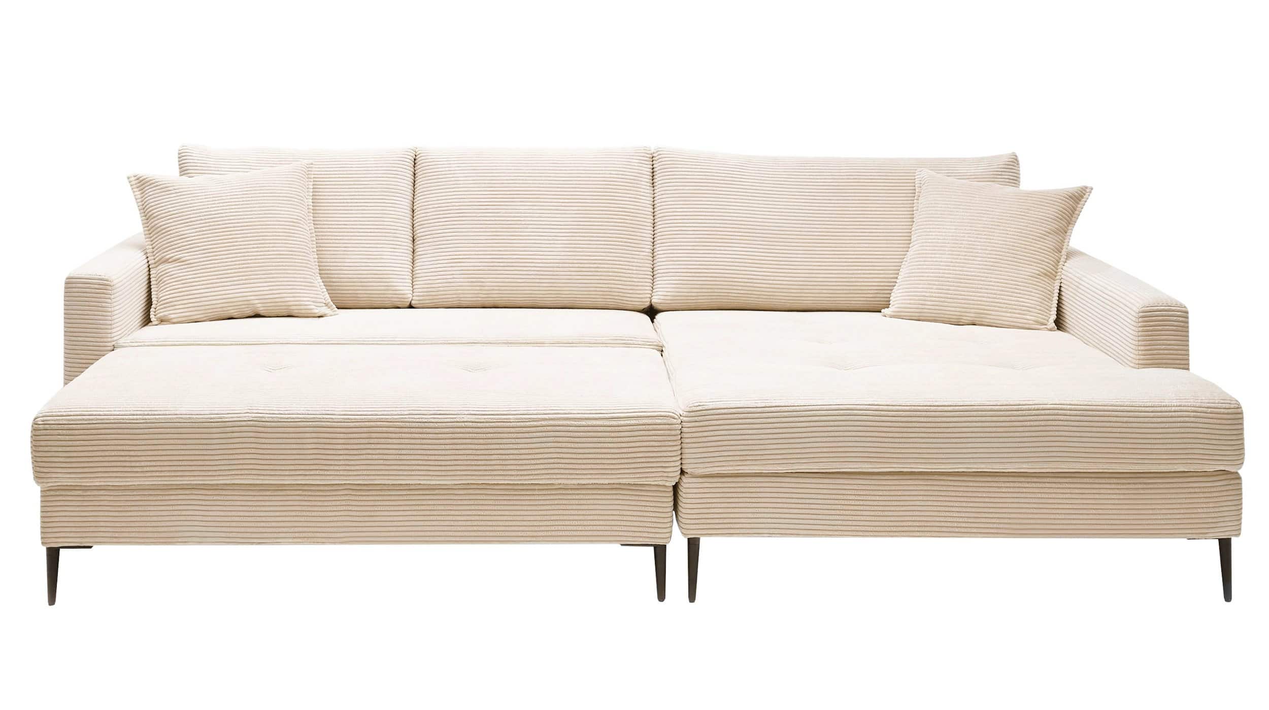 Ecksofa Cordbezug creme 276 x 173 cm - SUMMER