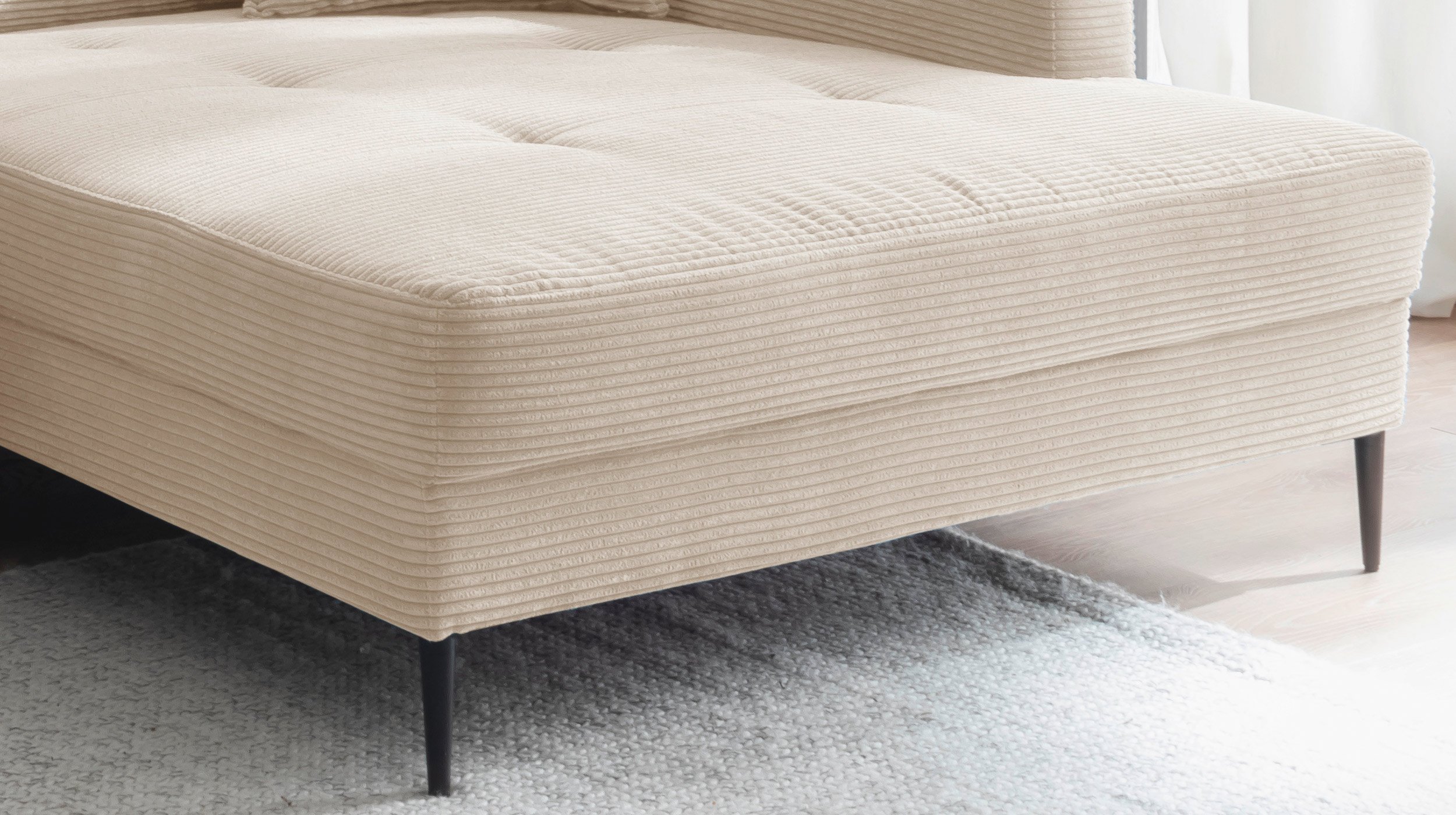 Ecksofa Cordbezug creme 276 x 173 cm - SUMMER