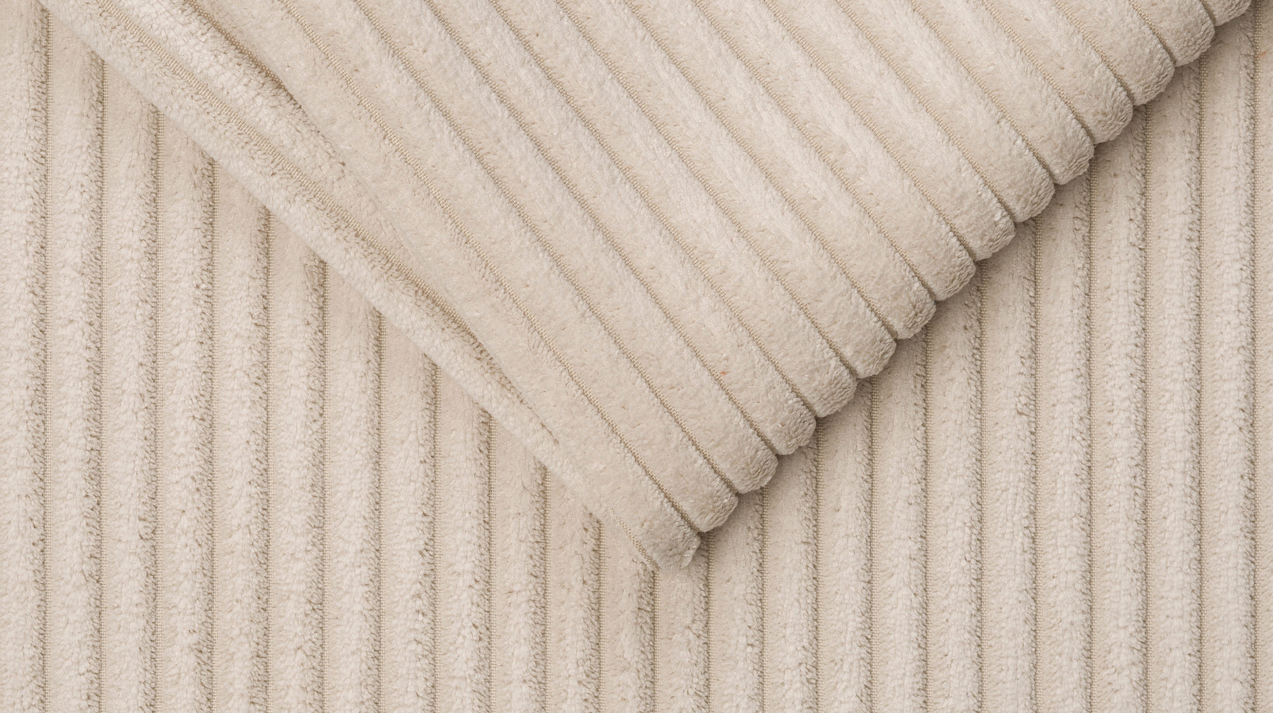 Ecksofa Cord creme 276 x 173 cm - OT rechts - SUMMER